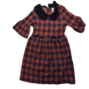 Janie & Jack Plaid Jacquard Dress - Size 10 Girls - Blue and Red